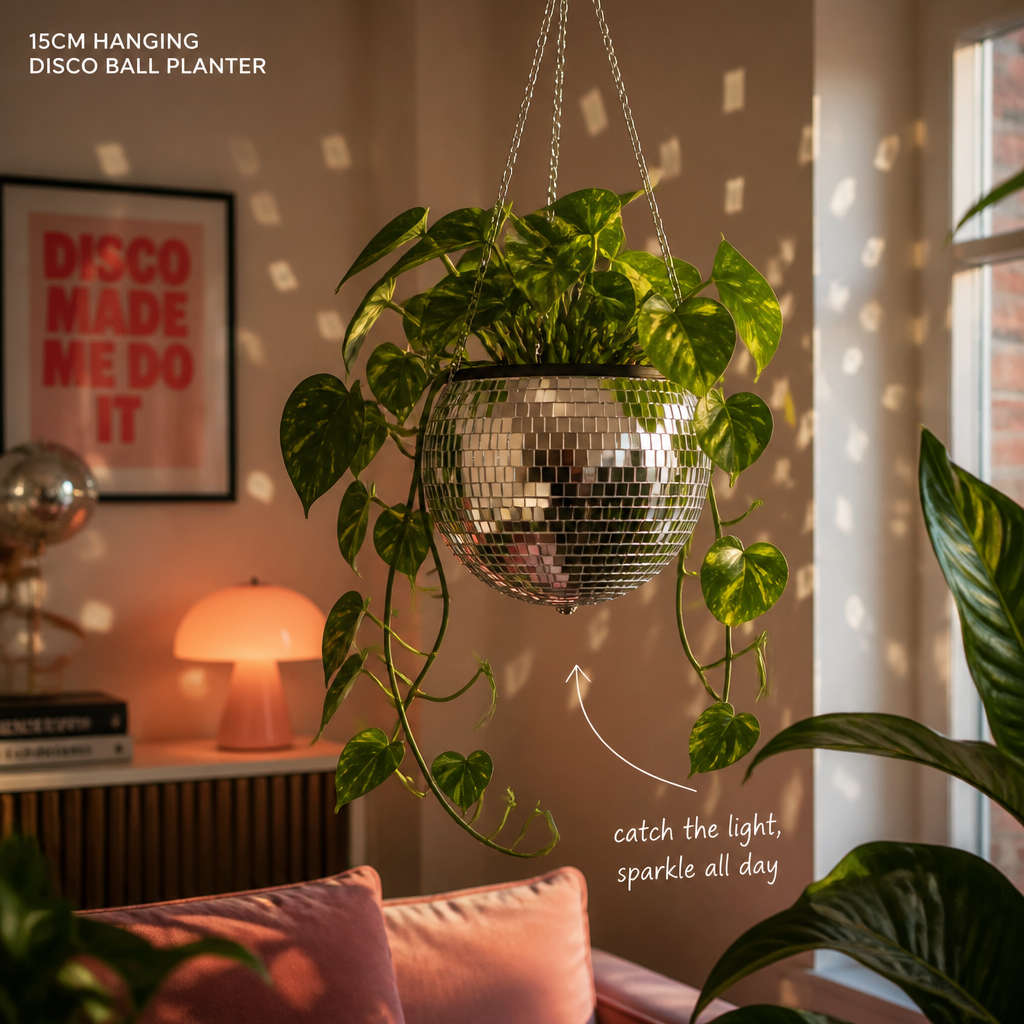 Disco Ball Hanging Planter
