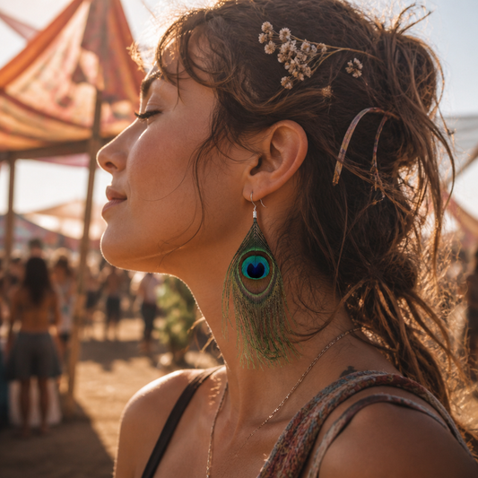 Peacock Feather Earrings
